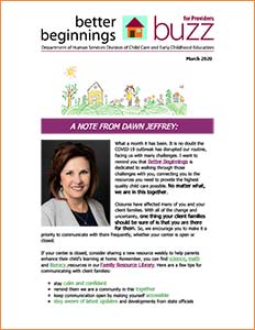 Cover Image: Better Beginnings Buzz for Providers Mar 2020