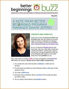 Cover Image: Better Beginnings Buzz for Families May 2021