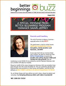 Cover Image: Better Beginnings Buzz for Families Aug 2021