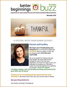 Cover Image: Better Beginnings Buzz for Families Nov 2020