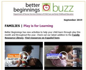 Cover Image: Better Beginnings Buzz Sep 2019