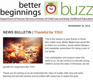 Cover Image: Better Beginnings Buzz Nov 2018